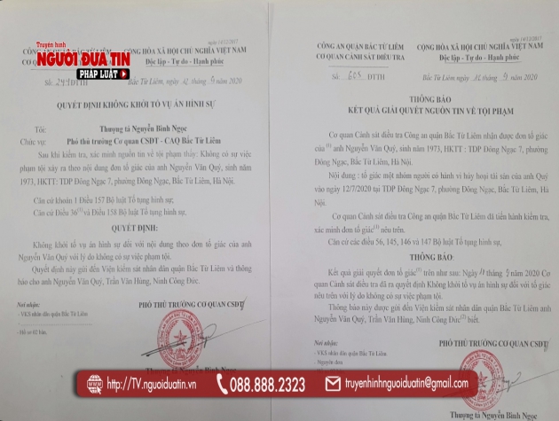 (Bài 6) Kết quả bất ngờ từ Công an Bắc Từ Liêm