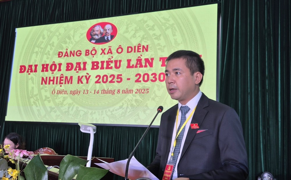 Ông Nguyễn Văn Đức (Bí thư Đảng ủy, Chủ tịch HĐND xã Ô Diên) trúng cử Ban Chấp hành Đảng bộ thành phố Hà Nội khóa XVIII
