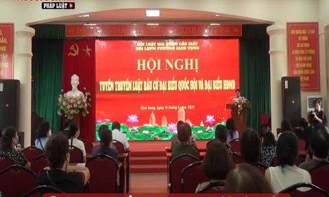UBND phường Dịch Vọng (Cầu Giấy, Hà Nội) tổ chức Hội nghị tuyên truyền luật bầu cử ĐBQH và HĐND