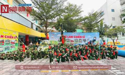 'Bé tập làm chiến sỹ' - Hoạt động trải nghiệm ý nghĩa nhân kỷ niệm 80 năm Ngày thành lập Quân đội nhân dân Việt Nam