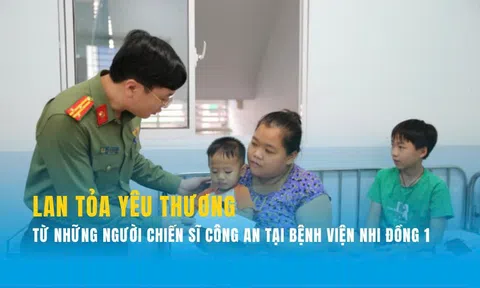 Công an cửa khẩu Cảng hàng không quốc tế Tân Sơn Nhất trao gửi yêu thương tại Bệnh viện Nhi đồng 1