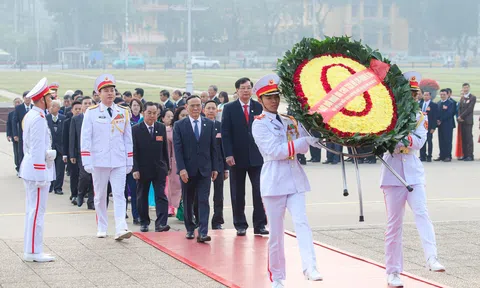 Lãnh đạo Hội Luật gia Việt Nam cùng đại biểu vào Lăng viếng Chủ tịch Hồ Chí Minh