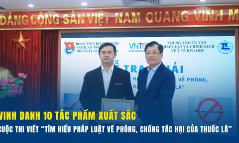 Trao giải cuộc thi viết" Tìm hiểu pháp luật về phòng, chống tác hại của thuốc lá"