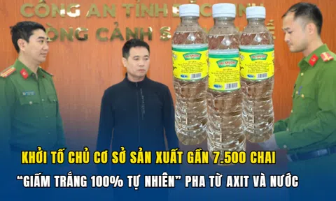 Khởi tố chủ cơ sở pha axit acetic và nước thành 7500 chai "giấm trắng tự nhiên" bán ra thị trường