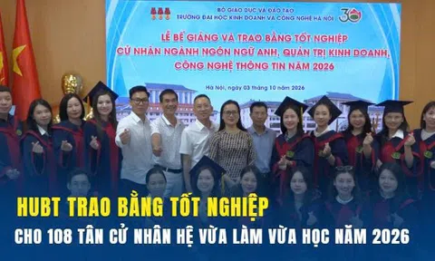 108 tân cử nhân hệ vừa học vừa làm HUBT nhận bằng tốt nghiệp