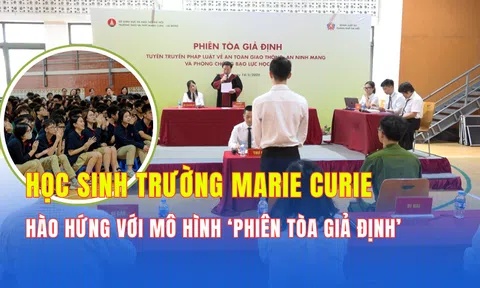 Học sinh trường THCS và THPT Marie Curie - Hà Đông hào hứng với mô hình "Phiên toà giả định"