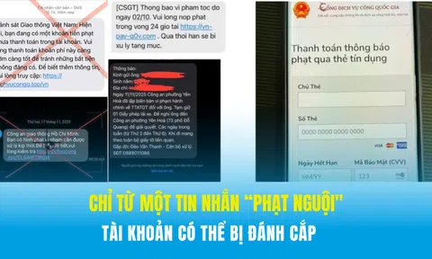 Chỉ từ một tin nhắn “phạt nguội”, tài khoản có thể bị đánh cắp