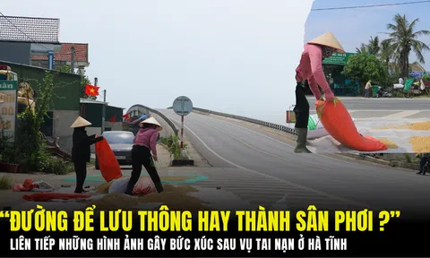 “Đường để lưu thông hay thành sân phơi?”: Liên tiếp những hình ảnh gây bức xúc sau vụ tai nạn ở Hà Tĩnh