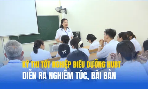 Kỳ thi thực hành tốt nghiệp của sinh viên Điều dưỡng HUBT diễn ra nghiêm túc, bài bản