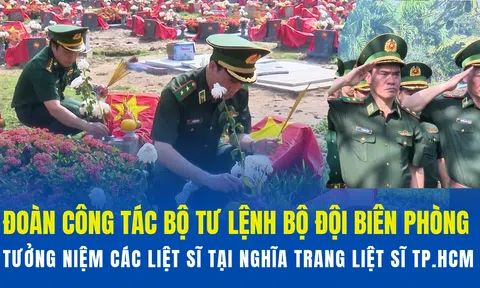 Đoàn công tác Bộ Tư lệnh Bộ đội Biên phòng dâng hương, dâng hoa tưởng niệm các anh hùng, liệt sĩ tại Nghĩa trang Liệt sĩ TP.HCM