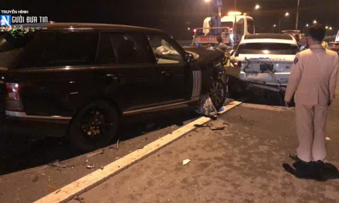 Xế sang "bạc tỉ" va chạm trên cao tốc Hà Nội - Hải Phòng