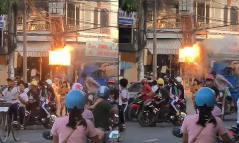 CỘT ĐIỆN PHÁT NỔ, DÂN VÔ TƯ... ĐỨNG XEM