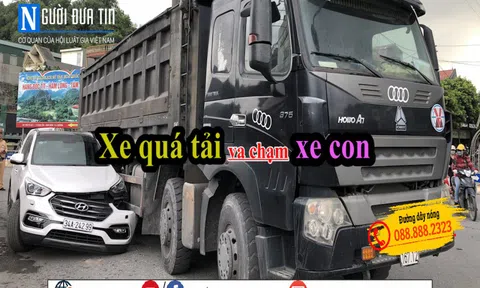 Hải Dương: Xe quá tải va chạm với xe con