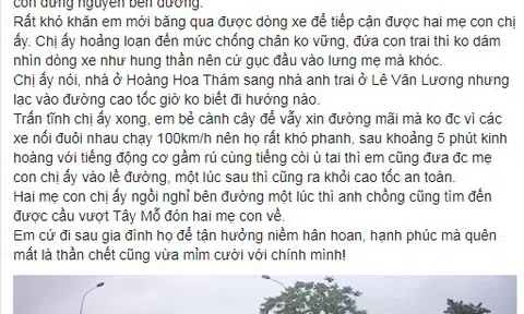 Nam tài xế giúp đỡ một phụ nữ đi xe máy lạc vào đường cao tốc