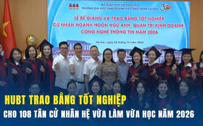 108 tân cử nhân hệ vừa học vừa làm HUBT nhận bằng tốt nghiệp